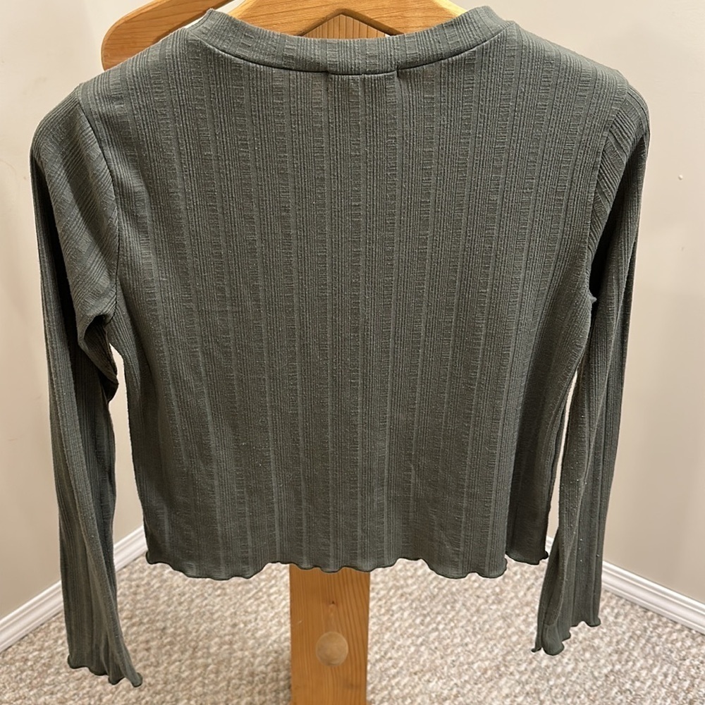 🔥Anistar size large olive green lined long sleeve